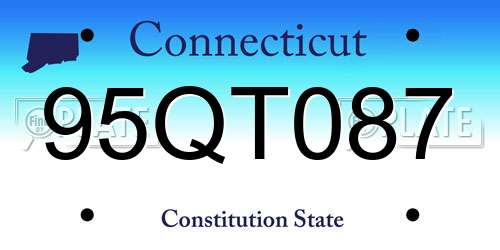 95QT087 Connecticut License Plate