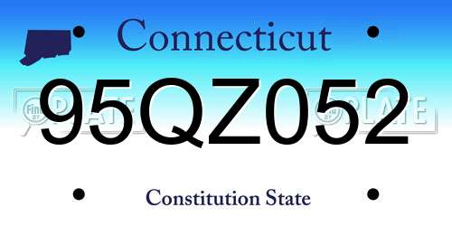 95QZ052 Connecticut License Plate