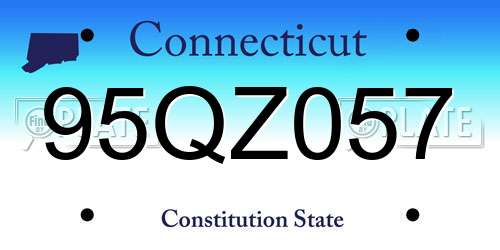 95QZ057 Connecticut License Plate