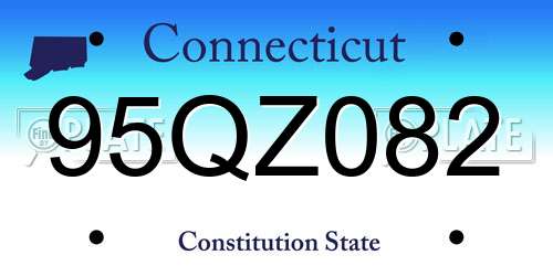 95QZ082 Connecticut License Plate