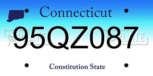 95QZ087 Connecticut License Plate