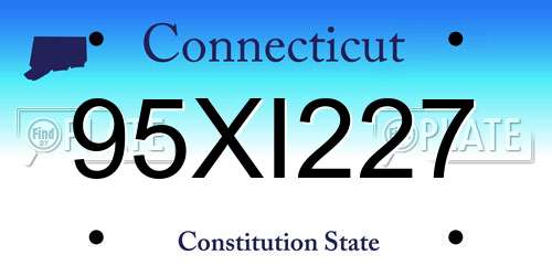 95XI227 Connecticut License Plate