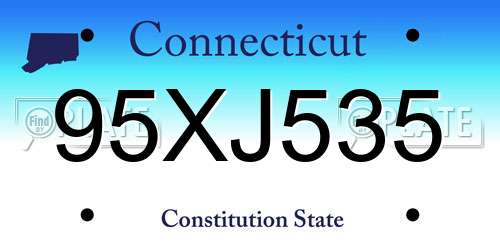 95XJ535 Connecticut License Plate