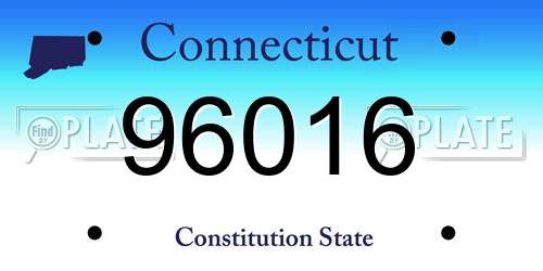 96016 Connecticut License Plate