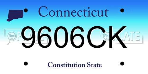 9606CK Connecticut License Plate
