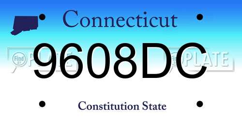 9608DC Connecticut License Plate