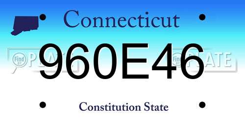 960E46 Connecticut License Plate