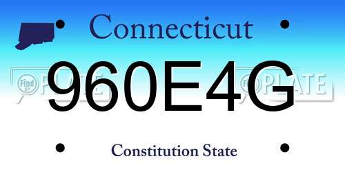 960E4G Connecticut License Plate