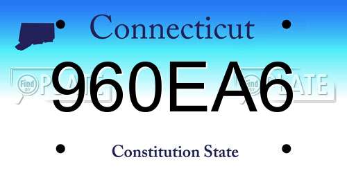 960EA6 Connecticut License Plate