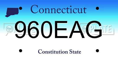 960EAG Connecticut License Plate