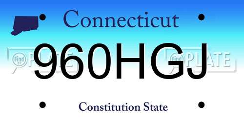 960HGJ Connecticut License Plate