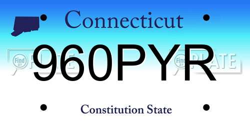960PYR Connecticut License Plate