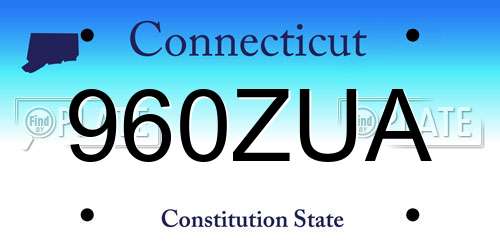 960ZUA Connecticut License Plate