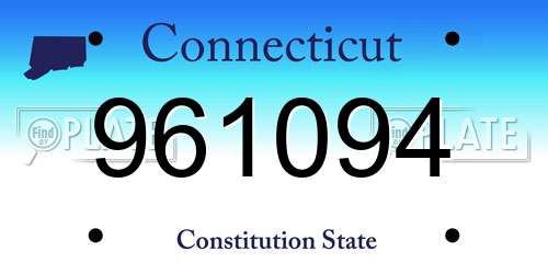 961094 Connecticut License Plate