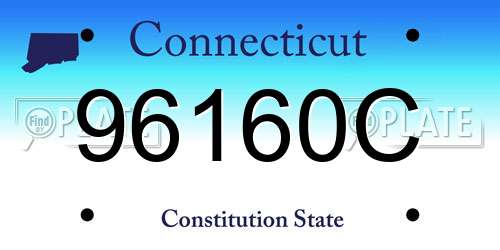 96160C Connecticut License Plate