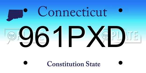 961PXD Connecticut License Plate