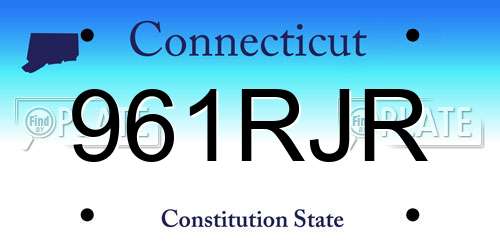 961RJR Connecticut License Plate