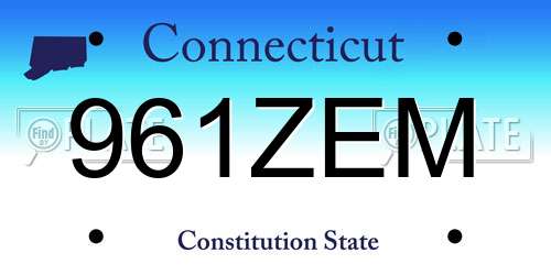 961ZEM Connecticut License Plate
