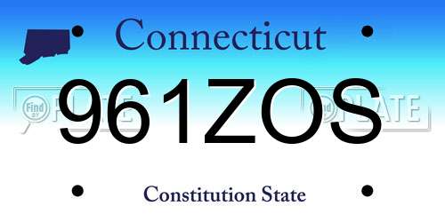 961ZOS Connecticut License Plate
