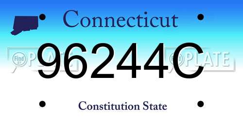 96244C Connecticut License Plate