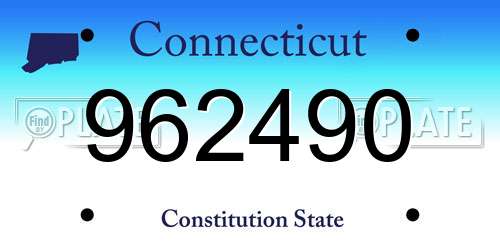 962490 Connecticut License Plate