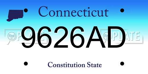9626AD Connecticut License Plate