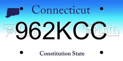 962KCC Connecticut License Plate