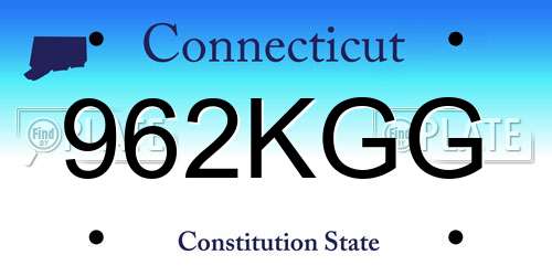 962KGG Connecticut License Plate