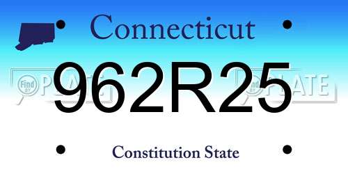 962R25 Connecticut License Plate