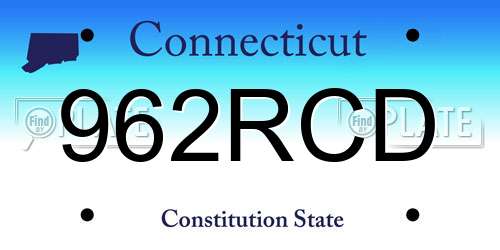 962RCD Connecticut License Plate