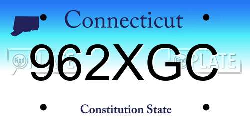962XGC Connecticut License Plate