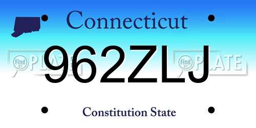 962ZLJ Connecticut License Plate