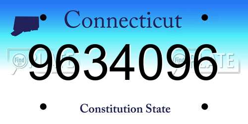9634096 Connecticut License Plate