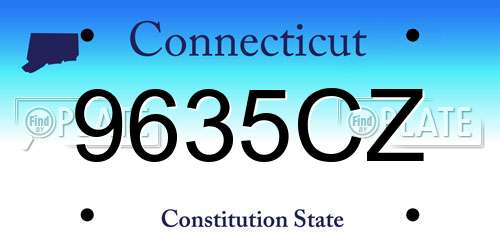 9635CZ Connecticut License Plate