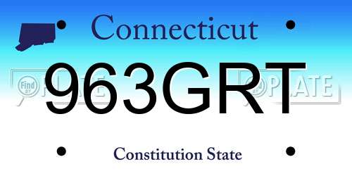 963GRT Connecticut License Plate