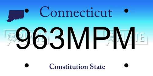 963MPM Connecticut License Plate