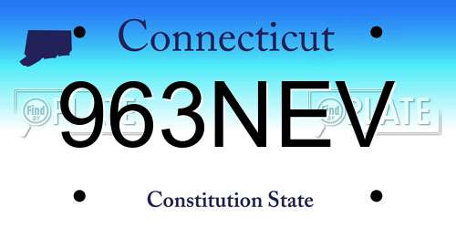 963NEV Connecticut License Plate