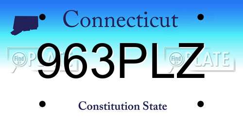 963PLZ Connecticut License Plate