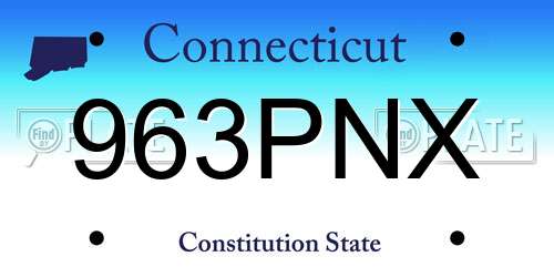 963PNX Connecticut License Plate