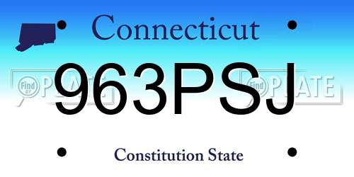 963PSJ Connecticut License Plate