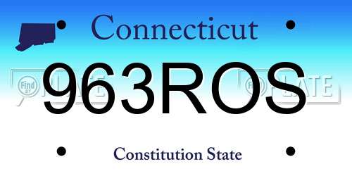 963ROS Connecticut License Plate