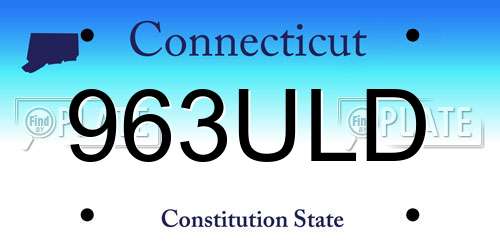 963ULD Connecticut License Plate