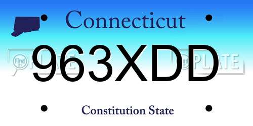 963XDD Connecticut License Plate