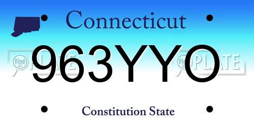 963YYO Connecticut License Plate