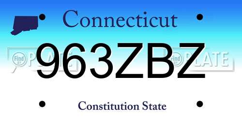 963ZBZ Connecticut License Plate