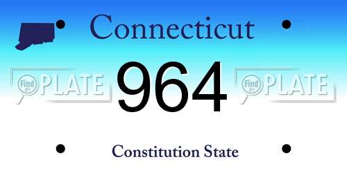 964 Connecticut License Plate