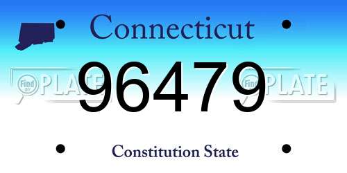 96479 Connecticut License Plate