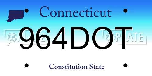964DOT Connecticut License Plate