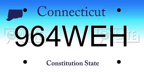 964WEH Connecticut License Plate