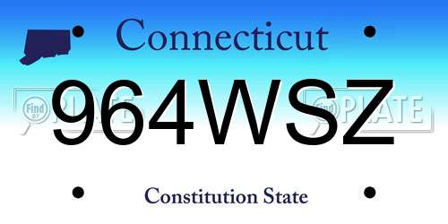 964WSZ Connecticut License Plate